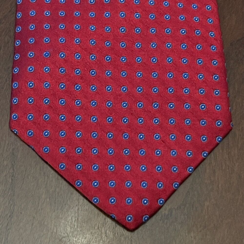 Vintage Ventura Red Blue 100% Silk Men’s Neck Tie Made In USA